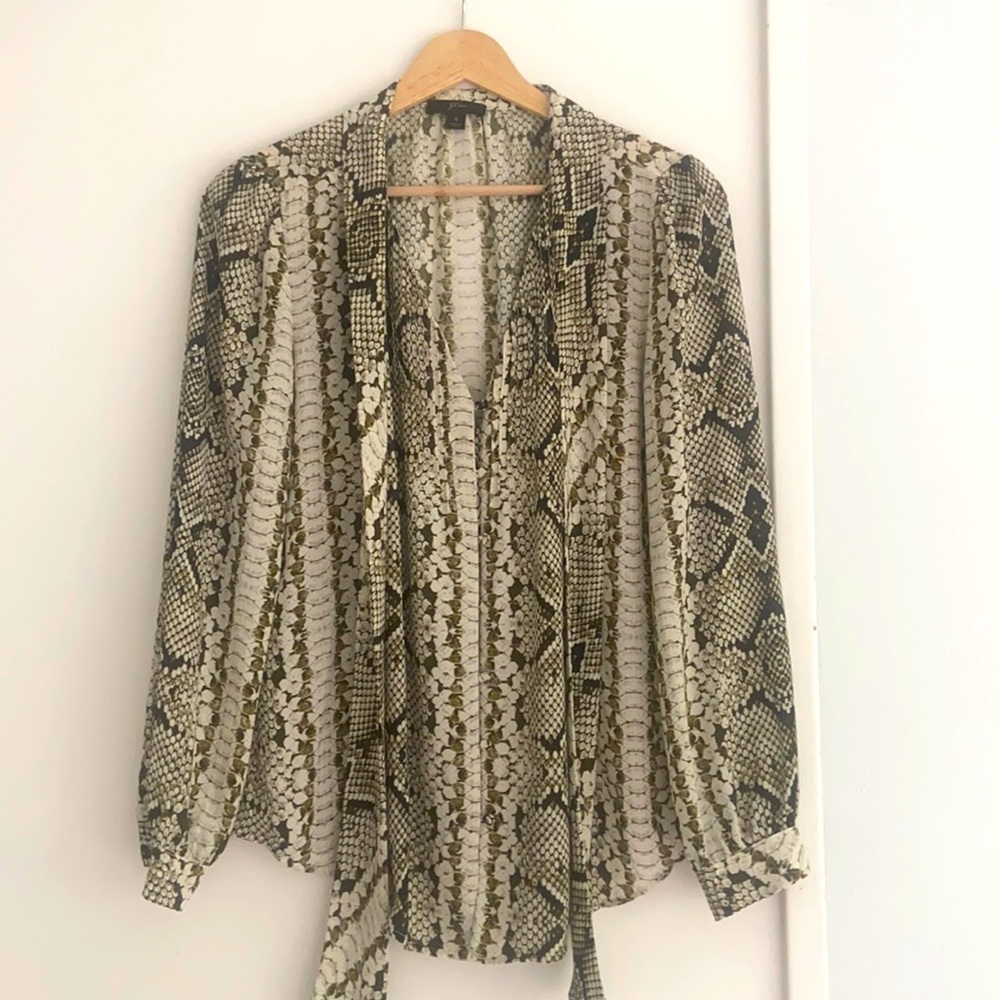 J Crew snakeskin print blouse